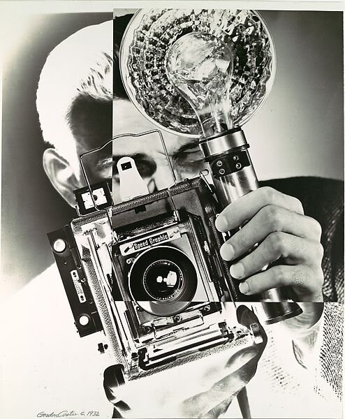 [Portrait/Self-Portrait with Speed Graphic Camera], Gordon H. Coster (American, Baltimore, Maryland 1906–1988), Gelatin silver print 