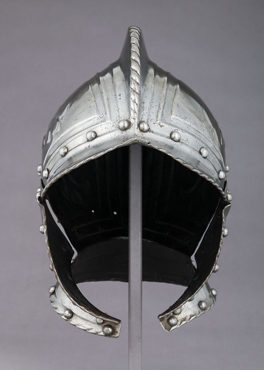 Burgonet, Steel, leather, Italian