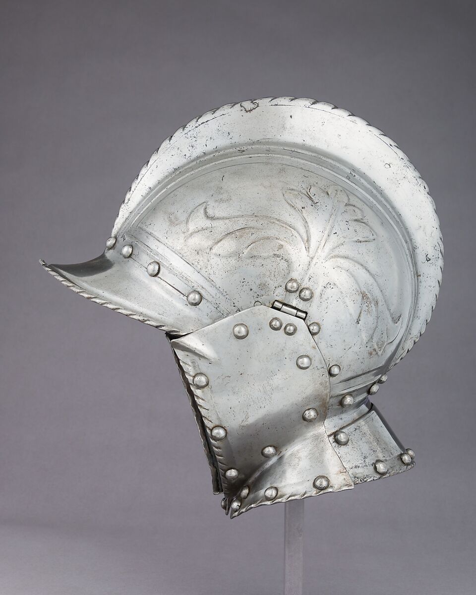 Burgonet, Steel, leather, Italian