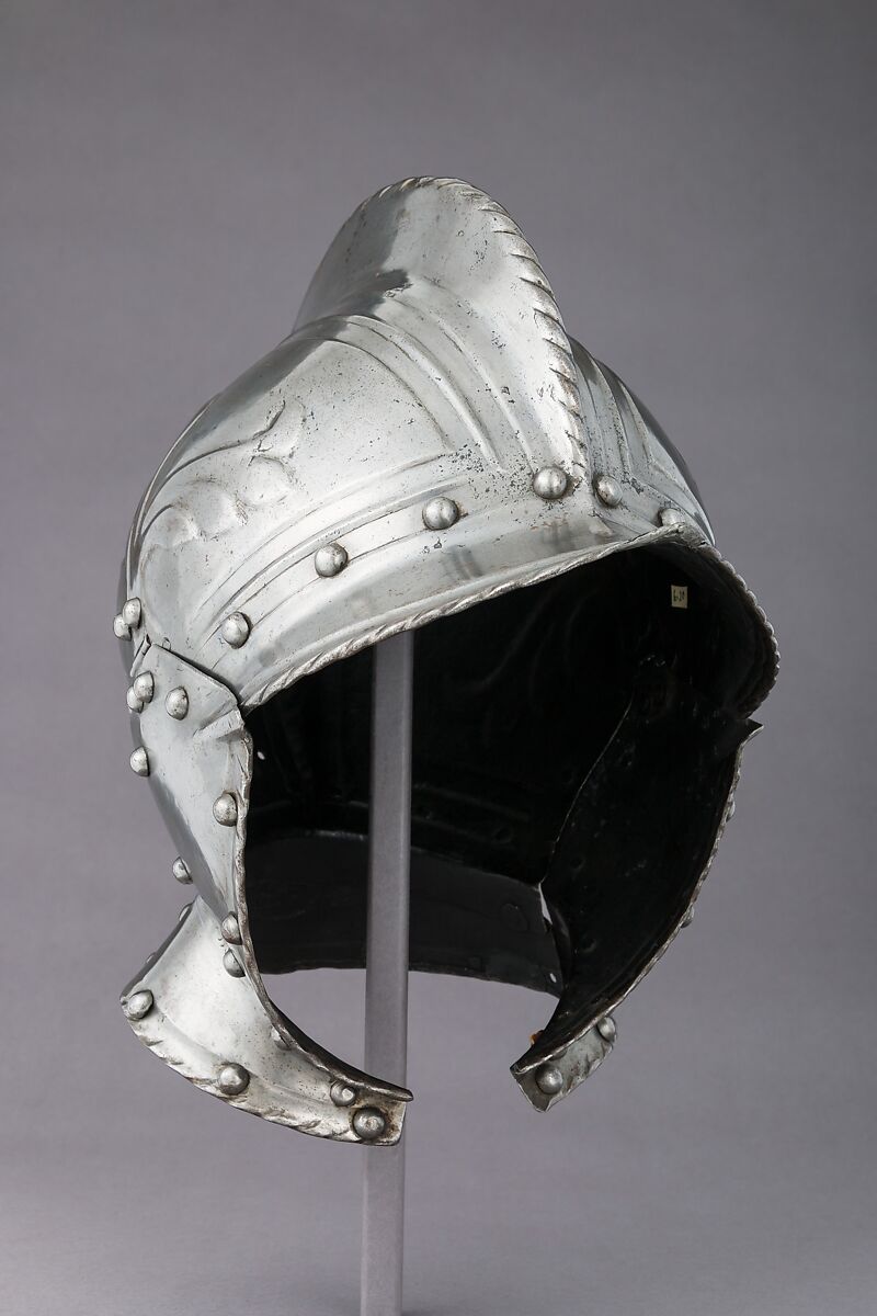 Burgonet, Steel, leather, Italian