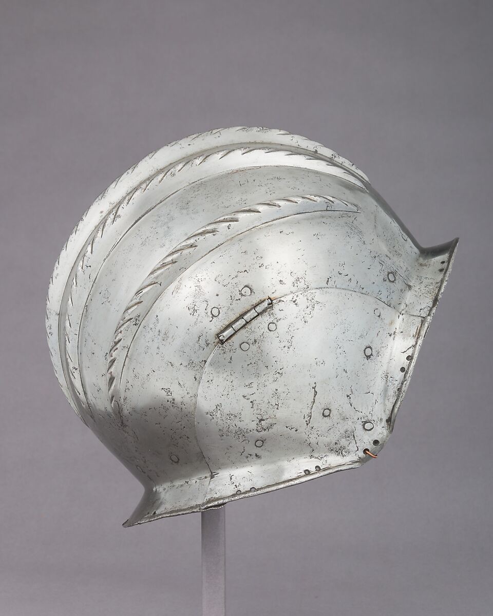 Burgonet, Steel, leather, German