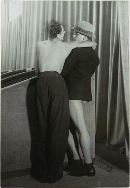 Young Couple Wearing a Two-in-One Suit at the Bal de la Montagne Sainte-Geneviève, Brassaï (French (born Romania), Brașov 1899–1984 Côte d&#39;Azur), Gelatin silver print 