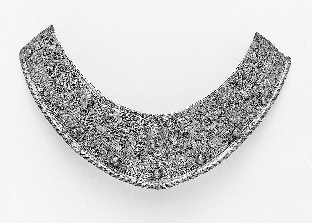 Collar Plate for a Helmet of Henry III of France (1551–1589), Steel, copper alloy, French, probably Paris 