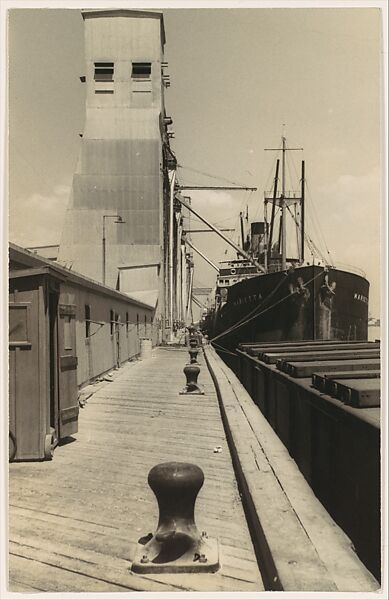 [Ship at Dock, New Orleans], Ralston Crawford (American (born Canada), St. Catharines 1906–1978 New York), Gelatin silver print 