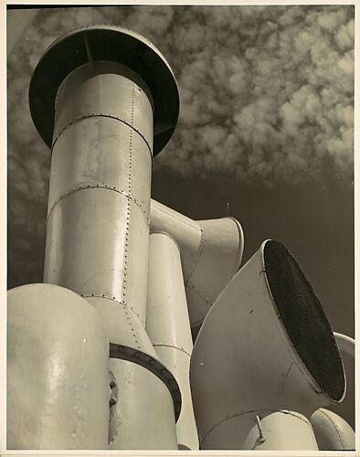 [White Smoke Stacks Against Sky, New York City]