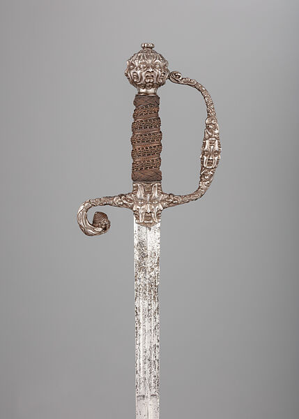 Rapier, Steel, iron, wood, copper, hilt, probably Dutch; blade, German, Munich