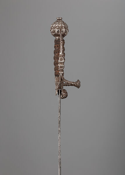 Rapier, Steel, iron, wood, copper, hilt, probably Dutch; blade, German, Munich