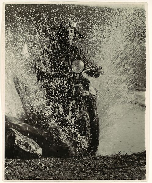 Motorcyclist, Budapest, Martin Munkácsi (American (born Hungary), Cluj-Napoca (Kolozsvar) 1896–1963 New York), Gelatin silver print 