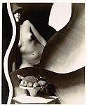 [Nude with Hat and Bowl of Artificial Fruits, Posed amongst Undulating Stage Props]