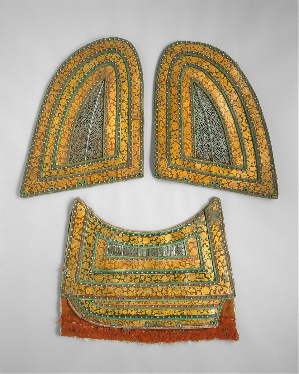 Pair of Neck Defenses (Crinet) and Breast Defense (Peytral) from a Horse Armor