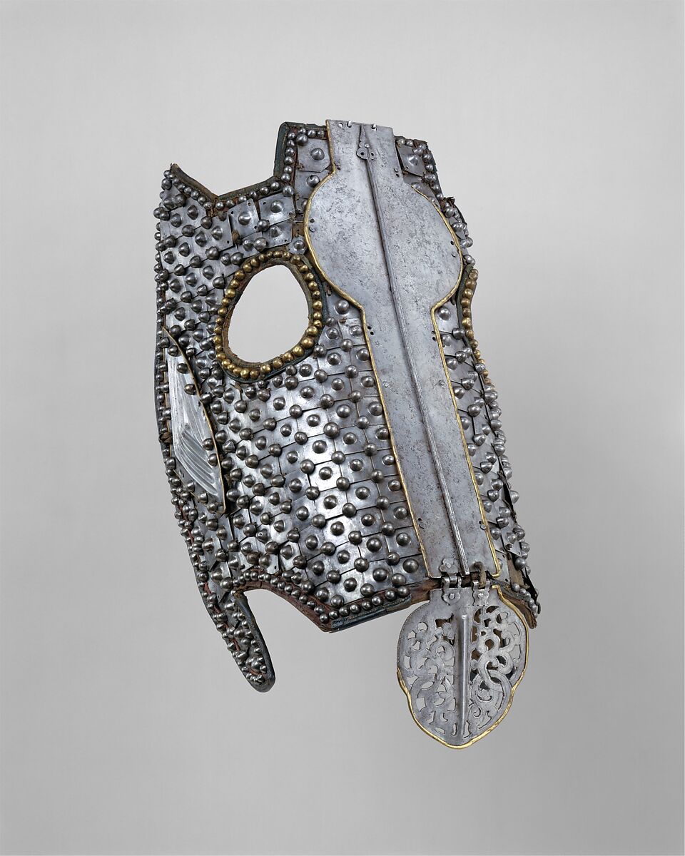 Shaffron (Horse's Head Defense), Iron, leather, brass or copper alloy, Tibetan or Mongolian 