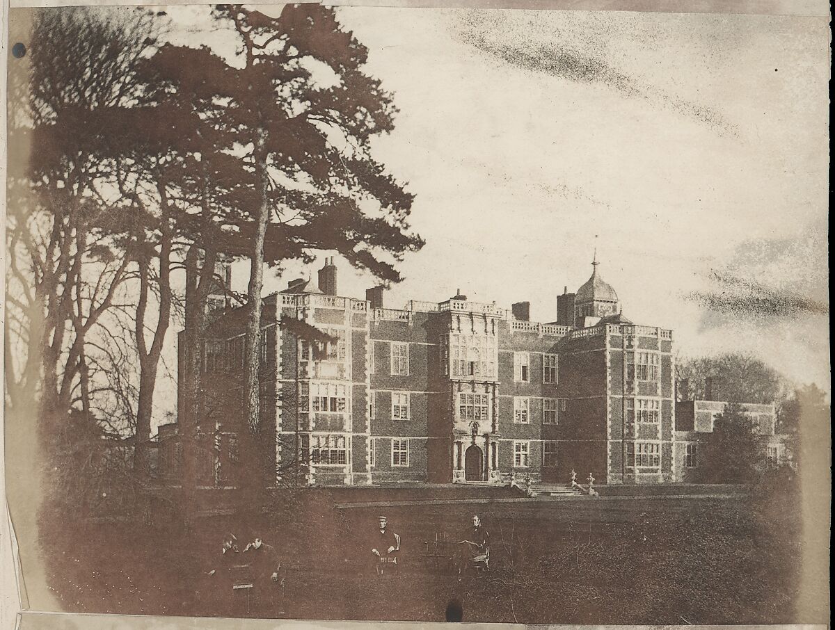 [Charlton House with Seated Figures in Foreground], Unknown (British), Salted paper print from paper negative 