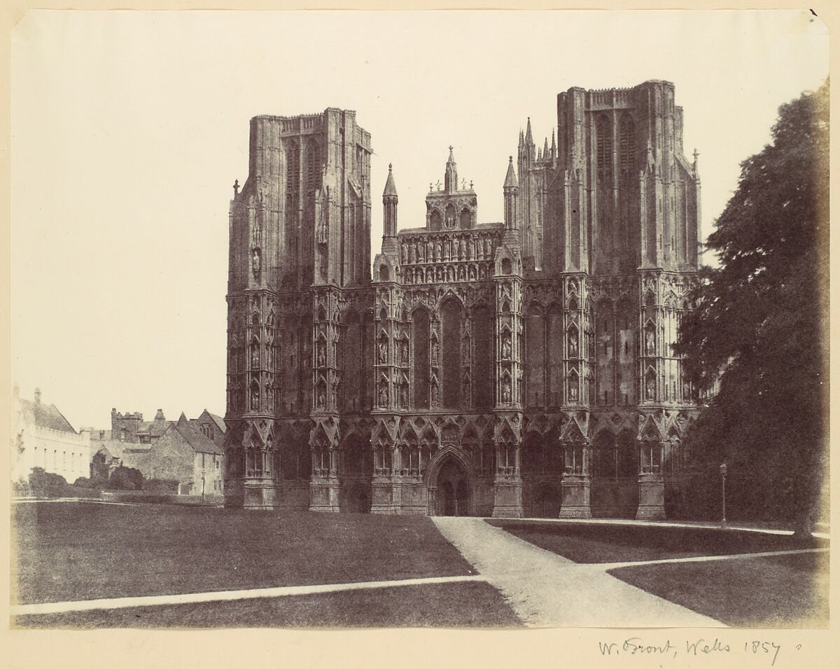 West Front, Wells, Alfred Capel Cure (British, 1826–1896), Albumen silver print from paper negative 