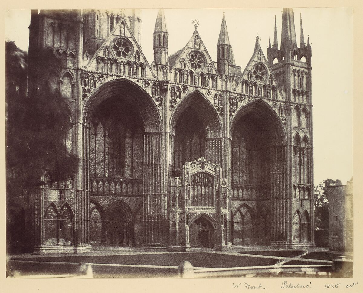 West Front - Peterboro, Alfred Capel Cure (British, 1826–1896), Albumen silver print from paper negative 