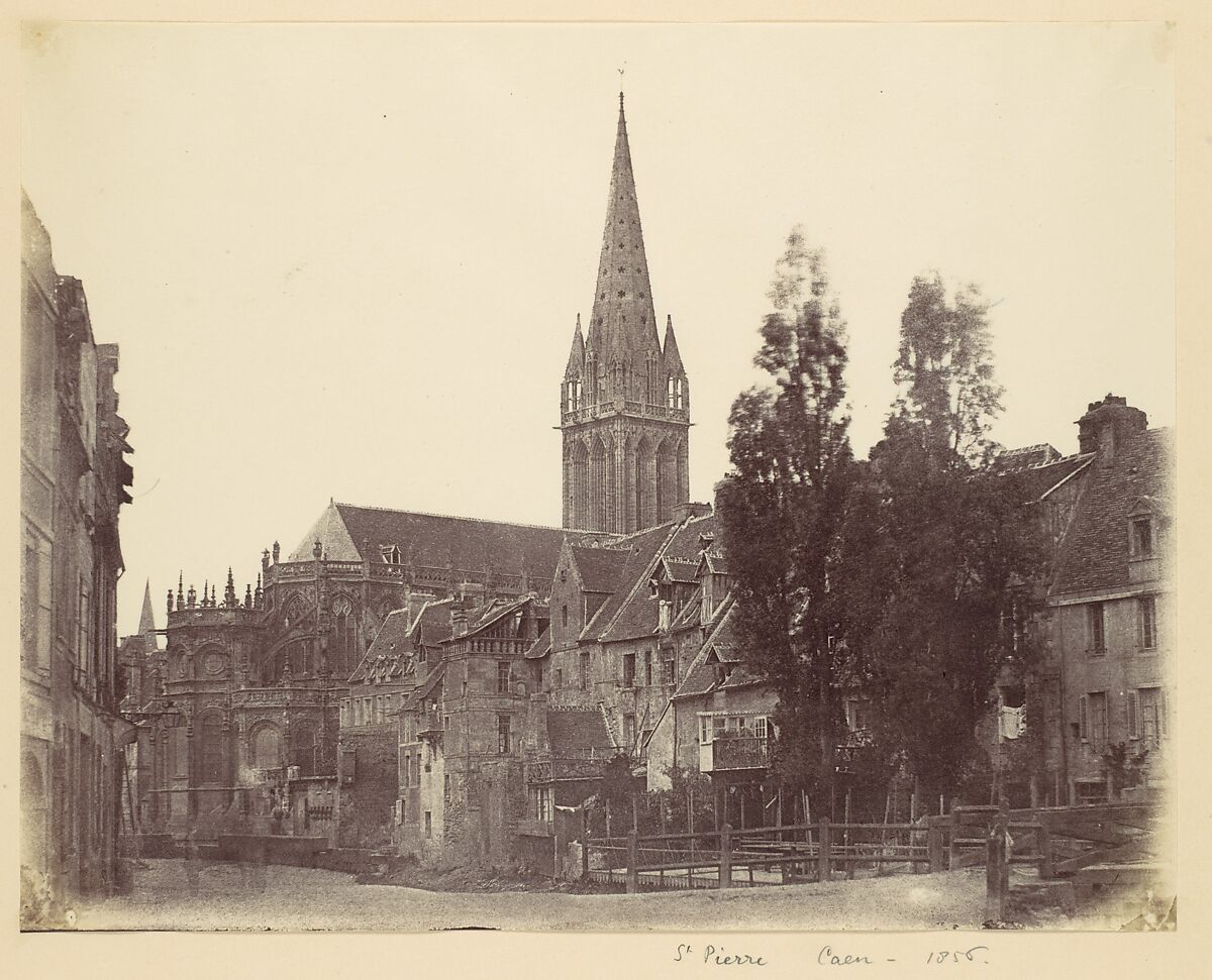 St. Pierre, Caen, Alfred Capel Cure (British, 1826–1896), Albumen silver print from paper negative 