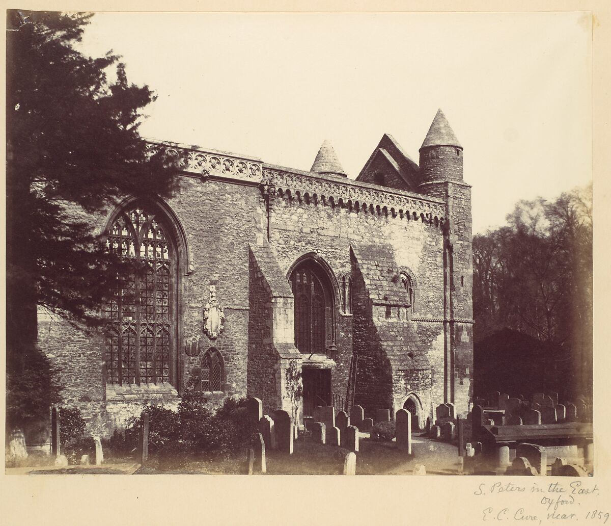 St. Peter's in the East, Oxford, Alfred Capel Cure (British, 1826–1896), Albumen silver print from paper negative 