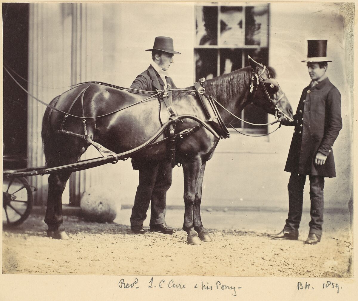 Reverend L. C. Cure and His Pony, Alfred Capel Cure (British, 1826–1896), Albumen silver print from glass negative 