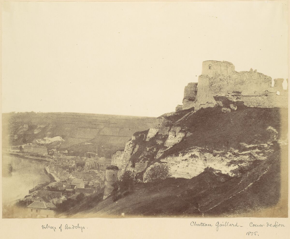 Village of Andelys - Chateau Gaillard, Coeur de Lion, Alfred Capel Cure (British, 1826–1896), Albumen silver print from paper negative 