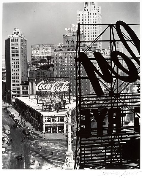 Columbus Circle, Berenice Abbott (American, Springfield, Ohio 1898–1991 Monson, Maine), Gelatin silver print 