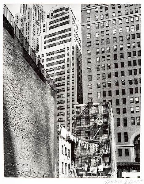 [Construction, Old and New from Washington Street], Berenice Abbott (American, Springfield, Ohio 1898–1991 Monson, Maine), Gelatin silver print 