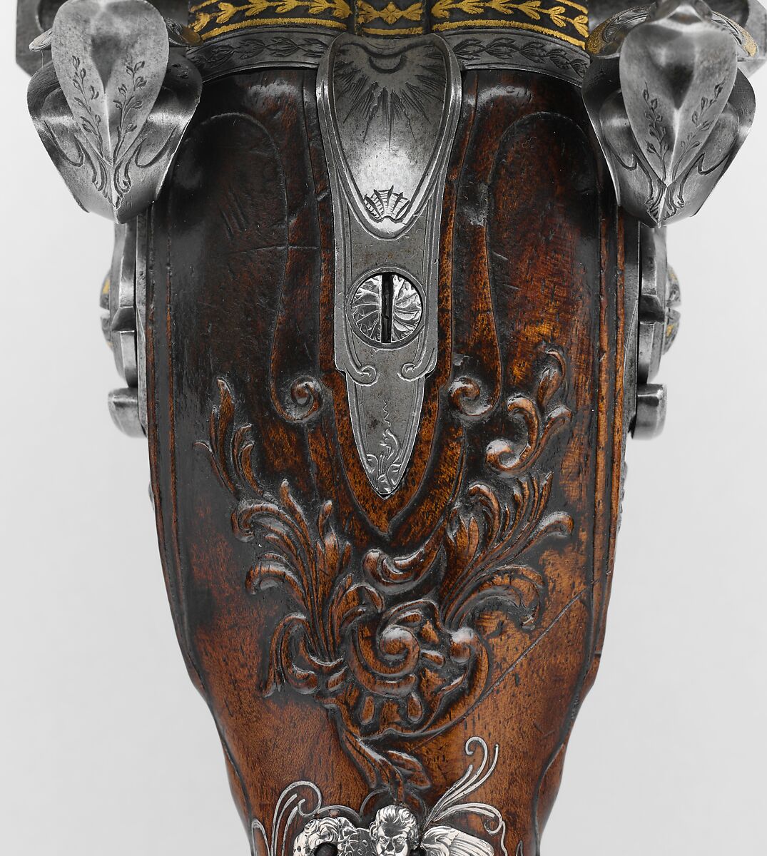 Pair of Double-Barreled Flintlock Pistols, François-Alexander Chasteau (French, Paris, recorded 1741–84), Steel, silver, gold, wood (walnut), whalebone, French, Paris