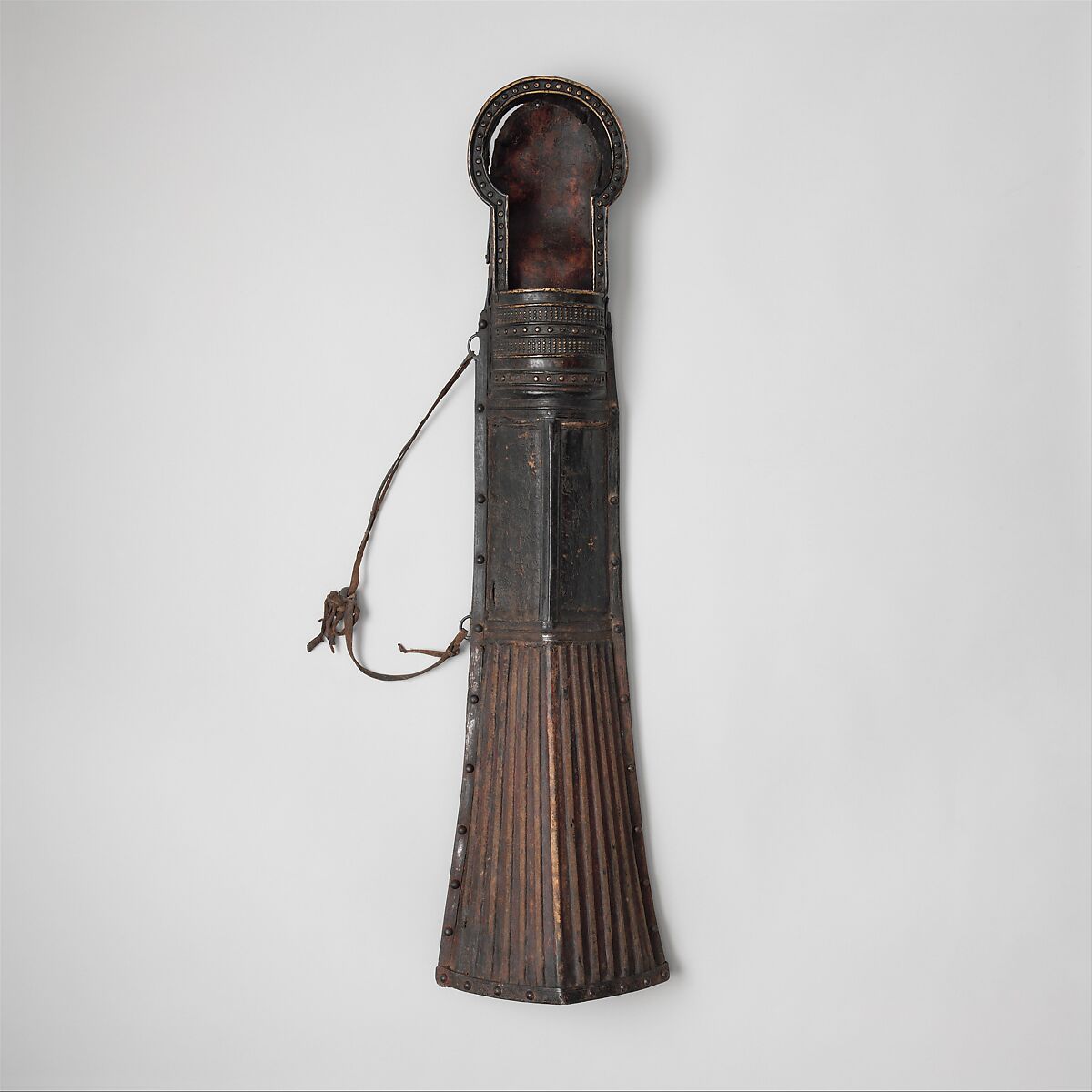 Quiver (mda' shubs) with Accessory, Leather, iron, copper alloy, wicker (bamboo or cane), wood, Tibetan or Mongolian 