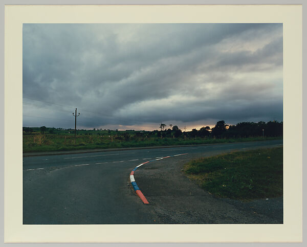 Unionist Coloured Curb Stones at Dusk, Near Omagh, Northern Ireland, Paul Graham (British, born 1956), Chromogenic print 