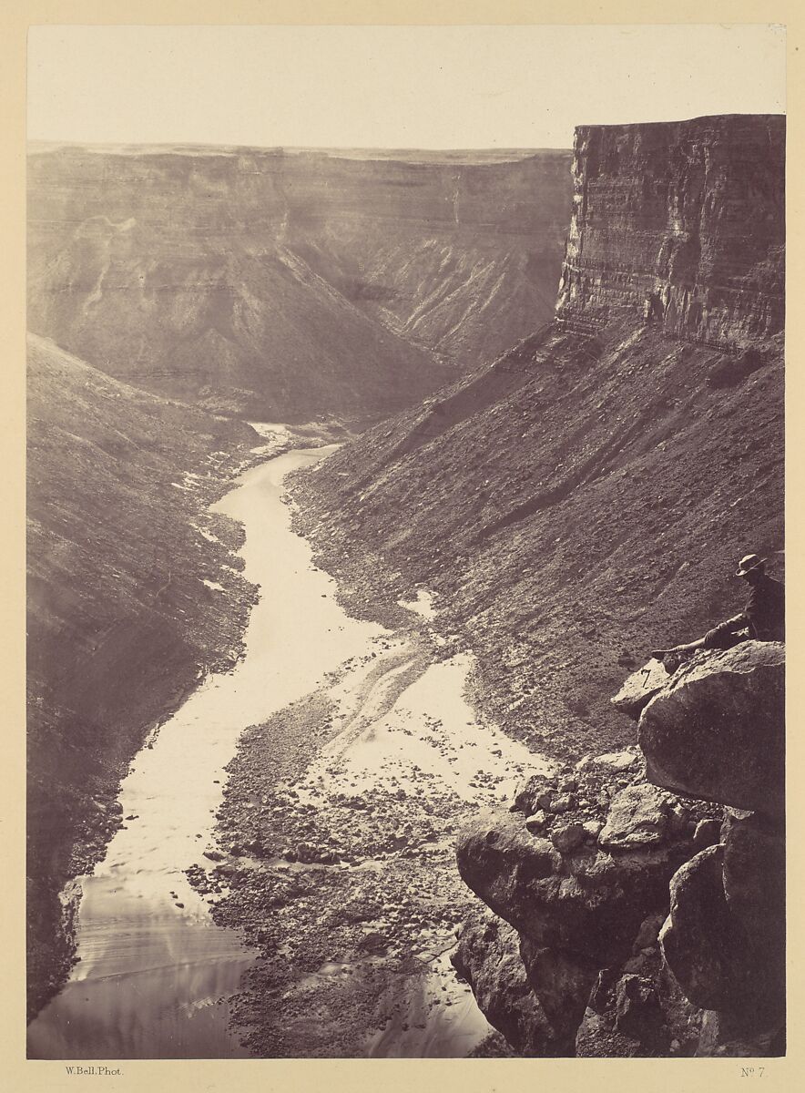 Grand Canyon, Colorado River, Near Paria Creek, Looking West, William H. Bell (American (born England), Liverpool 1831–1910 Philadelphia, Pennsylvania), Albumen silver print from glass negative 