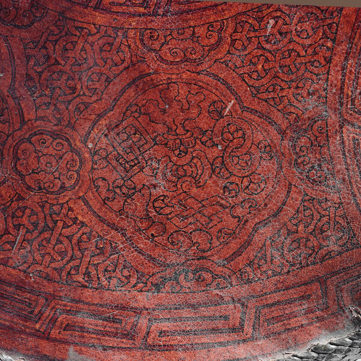 Lower Half of a Quiver, Leather, shellac, gold, pigments, Tibetan or Mongolian