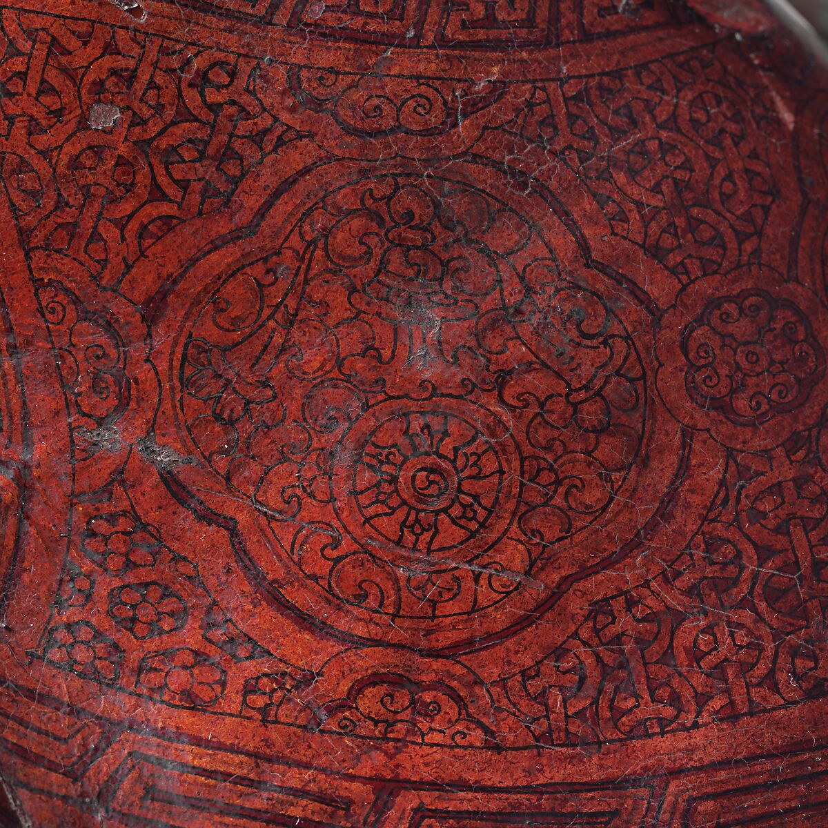 Lower Half of a Quiver, Leather, shellac, gold, pigments, Tibetan or Mongolian