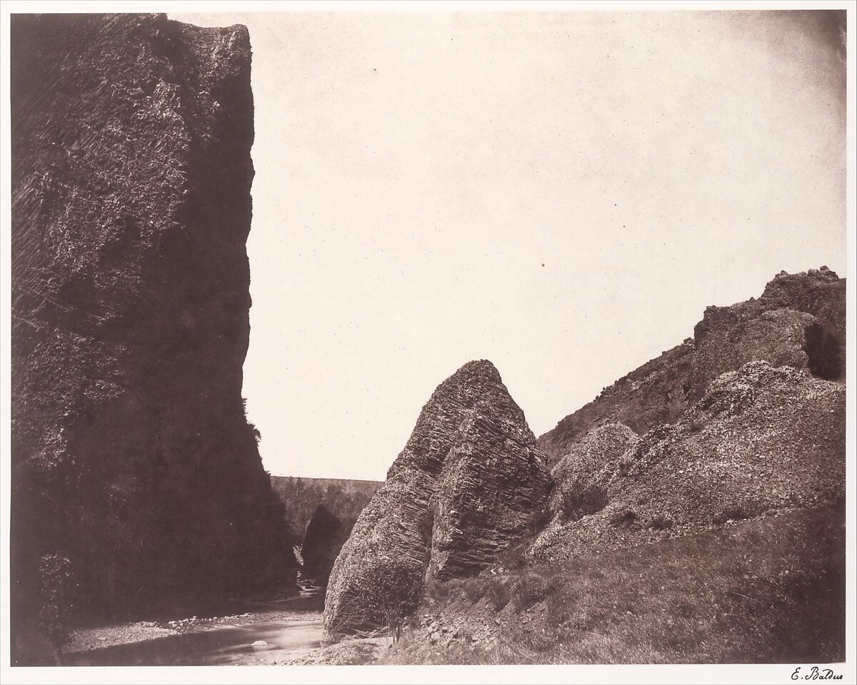 [Rocks in the Auvergne], Edouard Baldus (French (born Prussia), 1813–1889), Salted paper print from paper negative 