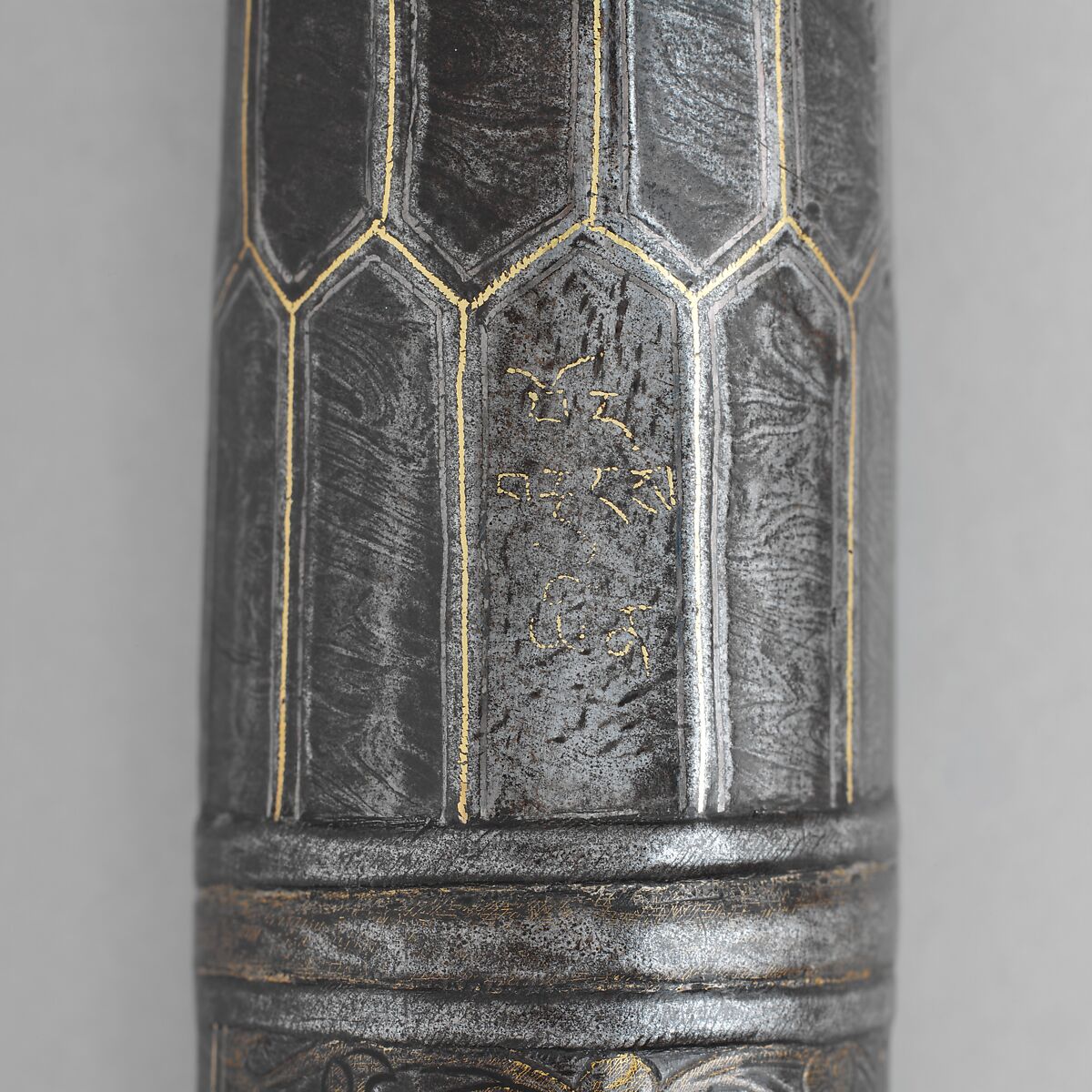 Musket Barrel, Iron, gold, silver, Tibetan