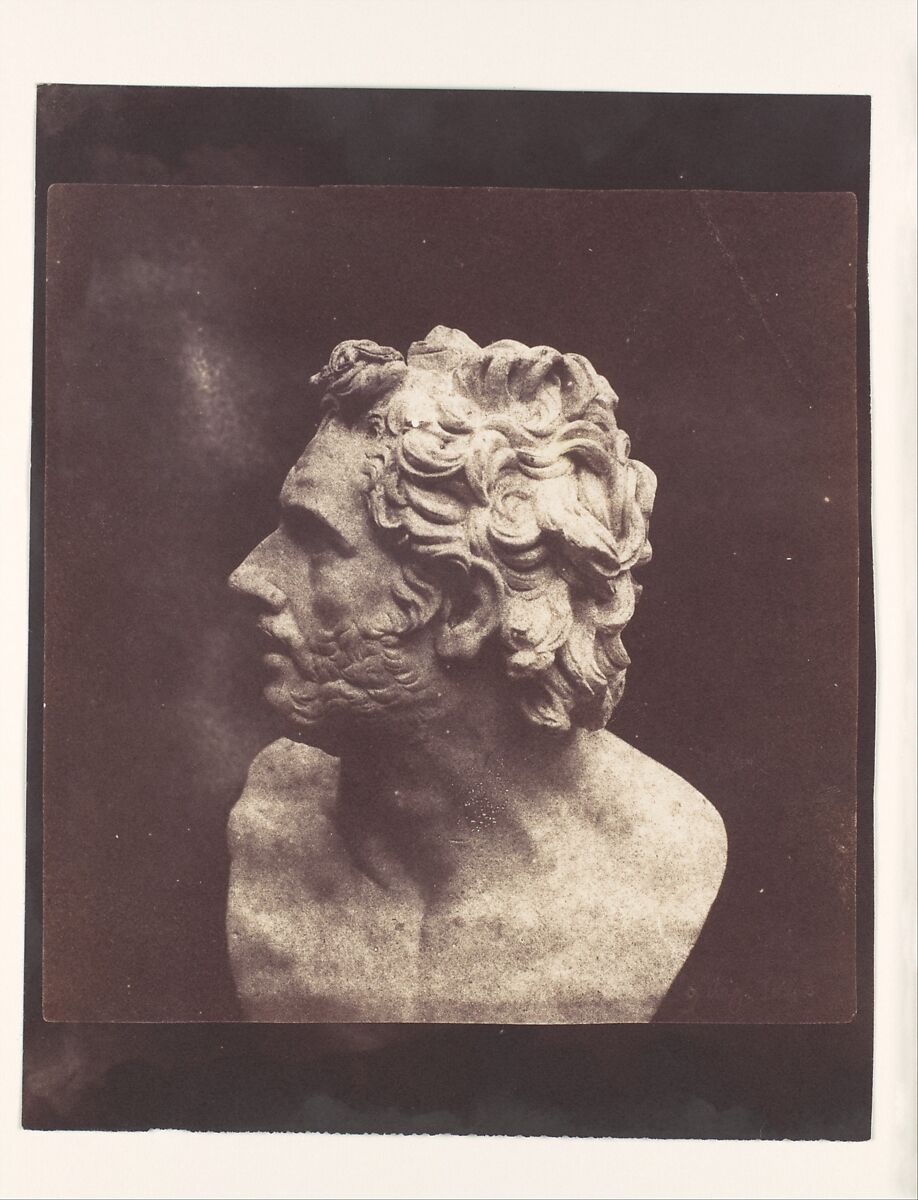 Bust of Patroclus, William Henry Fox Talbot (British, Dorset 1800–1877 Lacock), Salted paper print from paper negative 