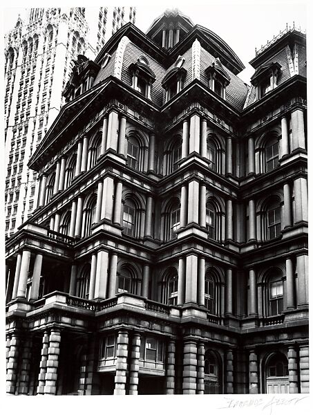 Old Post Office, Broadway and Park Row, Manhattan, Berenice Abbott (American, Springfield, Ohio 1898–1991 Monson, Maine), Gelatin silver print 