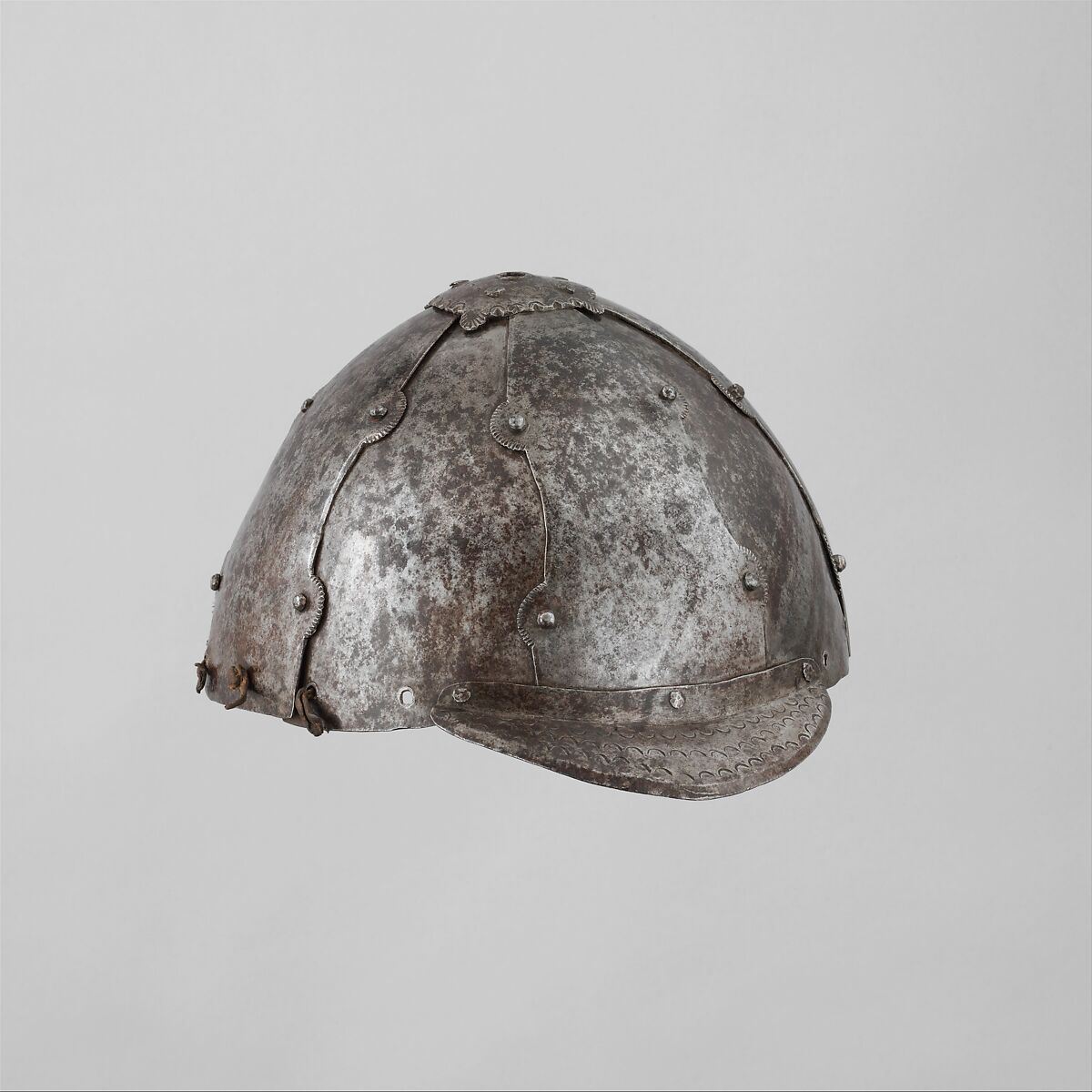 Helmet of Eight Plates in the Korean Style, Iron, leather, Korean or Mongolian 