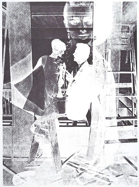 [Chatting figures, ladder], Robert Heinecken (American, 1931–2006), Photo-offset lithograph 