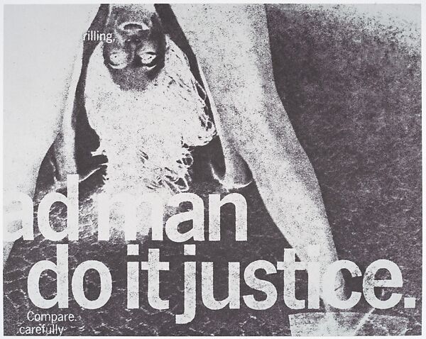["Ad man do it justice"], Robert Heinecken (American, 1931–2006), Photo-offset lithograph 