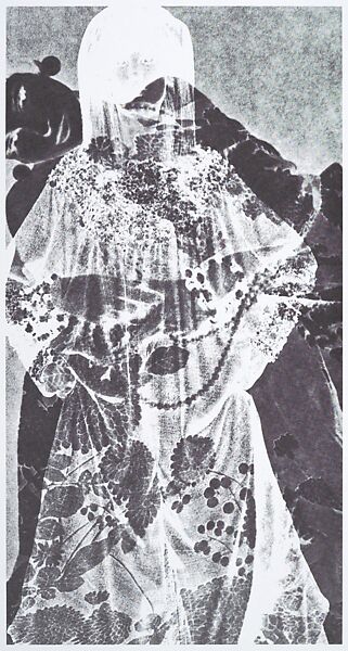 [Pale figure in flowered robe], Robert Heinecken (American, 1931–2006), Photo-offset lithograph 