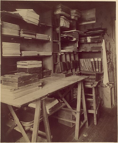 [Atget's Work Room with Contact Printing Frames], Eugène Atget  French, Albumen silver print from glass negative