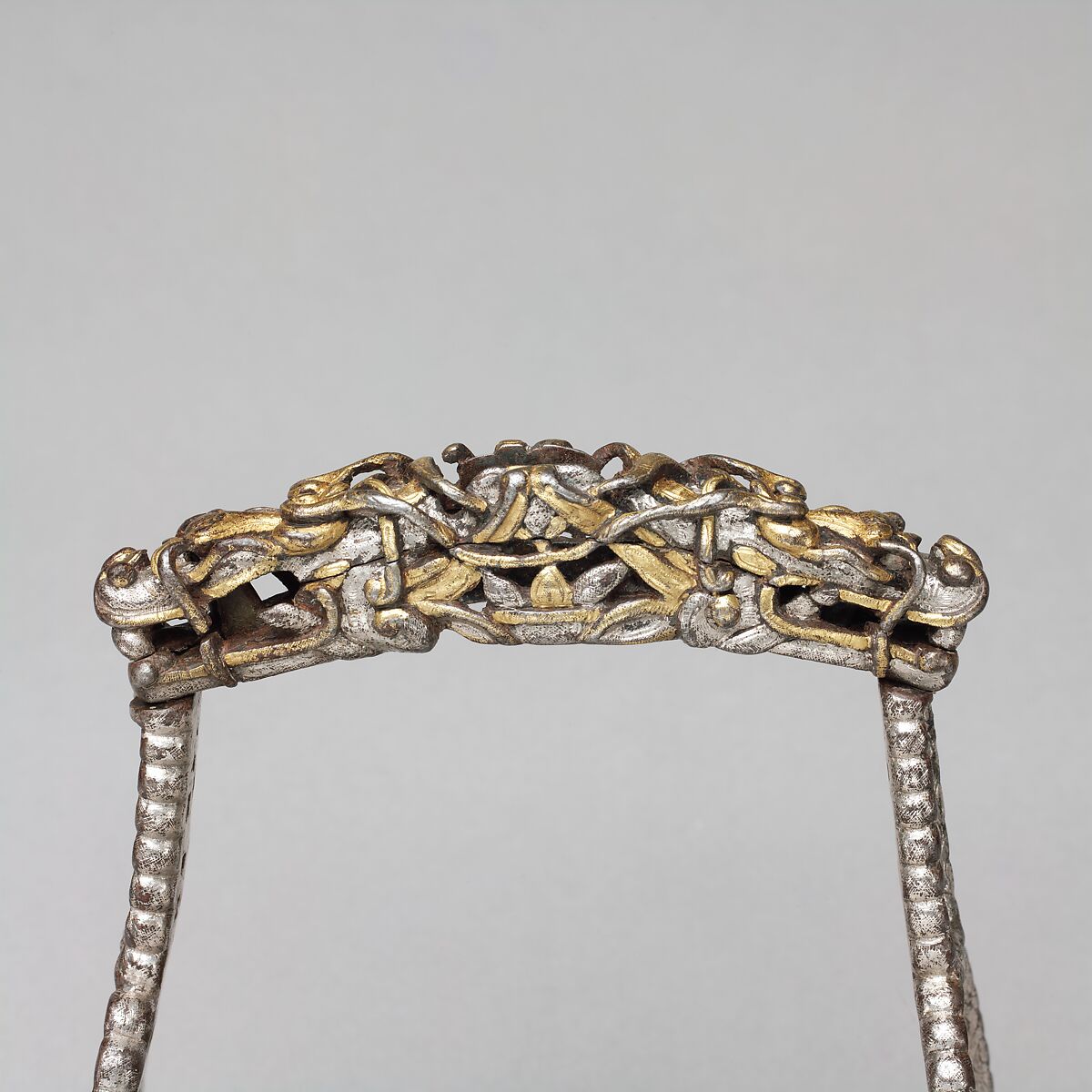 Pair of Stirrups (<i>yob</i>), Iron, gold, silver, Tibetan or Mongolian