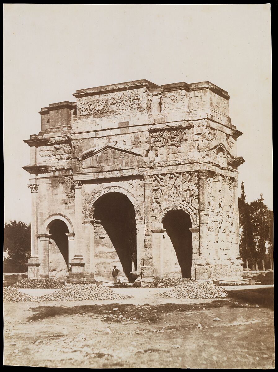 [Roman Arch at Orange], Edouard Baldus (French (born Prussia), 1813–1889), Salted paper print from paper negative