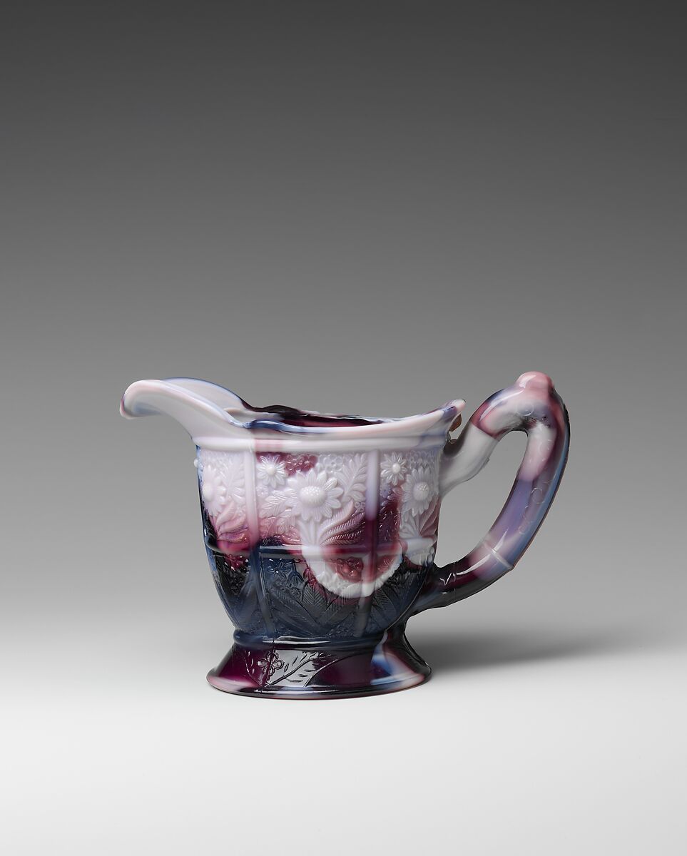 Cream pitcher, Possibly Challinor, Taylor and Company (1866–1891), Pressed glass, American 