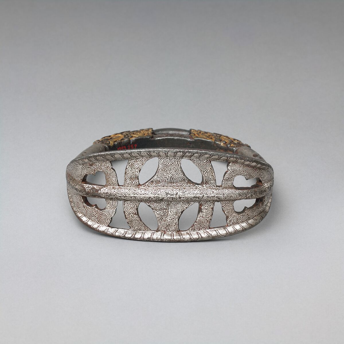 Stirrup, Iron, gold, silver, Tibetan