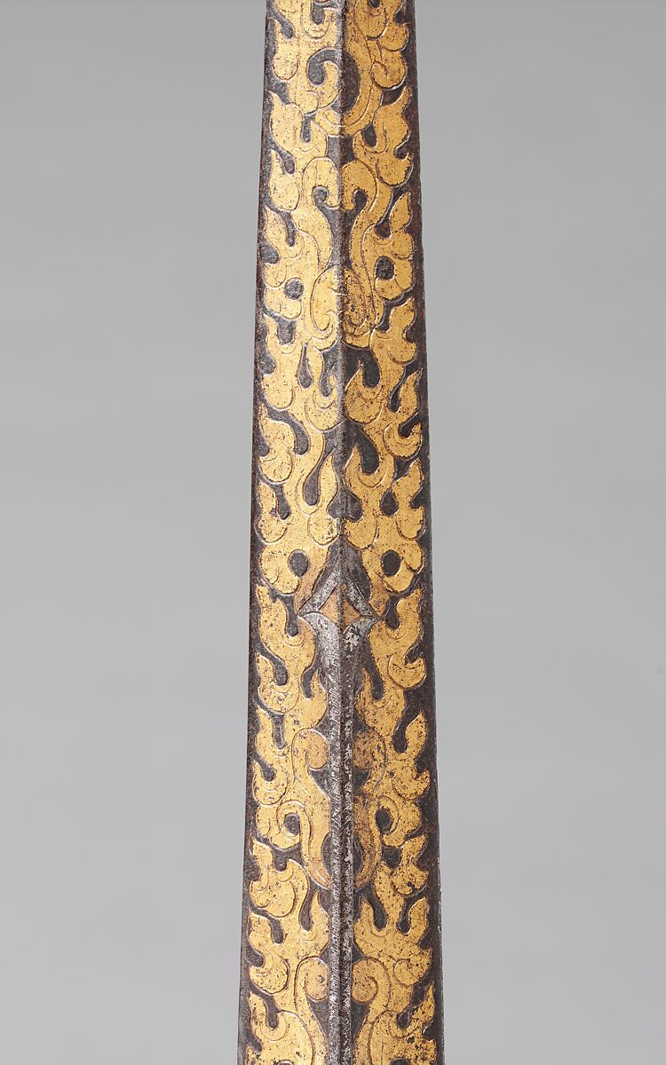 Ceremonial Spearhead (Mdung Rtse), Iron, gold, silver, Tibetan