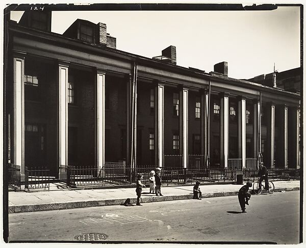 Willow Place, Nos. 43-49, Berenice Abbott (American, Springfield, Ohio 1898–1991 Monson, Maine), Gelatin silver print 