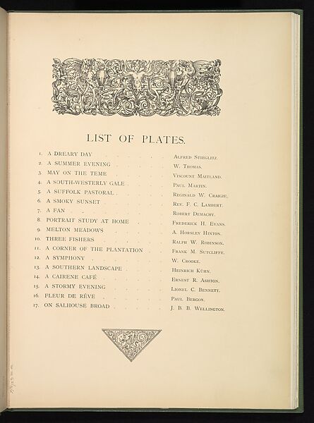 Pictorial Photographs. A Record of the Photographic Salon of 1897. In Seventeen Plates Reproduced in Photogravure, W. Thomas (British), Photogravures