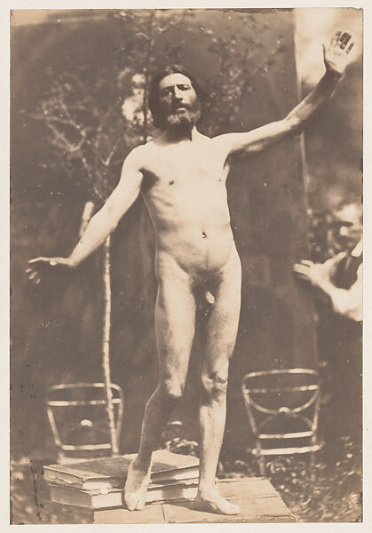 [Standing Male Nude], Charles Alphonse Marlé (French, 1821–after 1867), Salted paper print from paper negative 