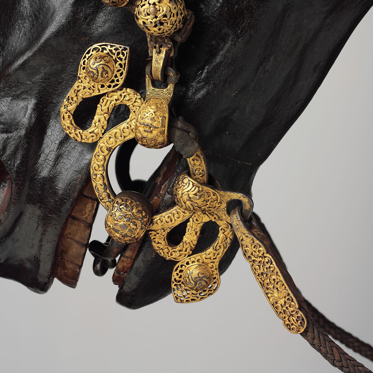 Bit and Bridle, Leather, iron, gold, Tibetan