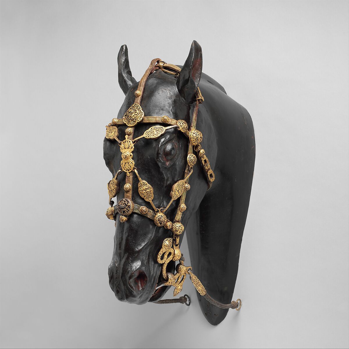 Bit and Bridle, Leather, iron, gold, Tibetan 