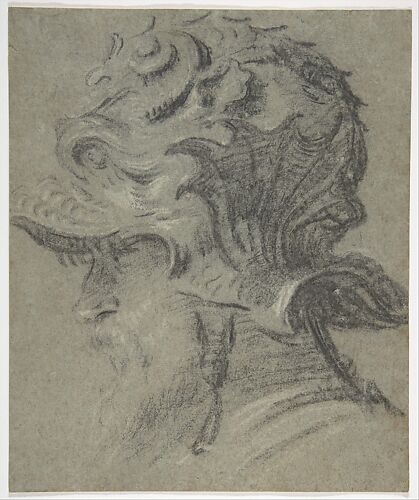 Study of a Bearded Man Wearing the Negroli Helmet of Guidobaldo II della Rovere, Duke of Urbino